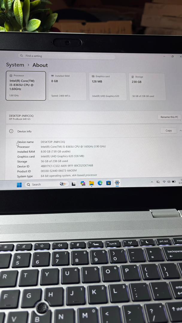 HP ProBook 640 14' i5-8th, ram8/256ssd - الصورة 4