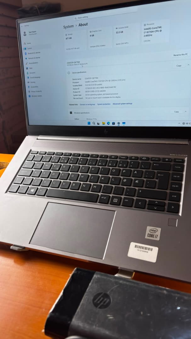 HP ZBook Create G7 15.6', Core I7-10TH,8GB Nvidia GoForce RTX 2070 Max-Q, , 32/512 - Image 6