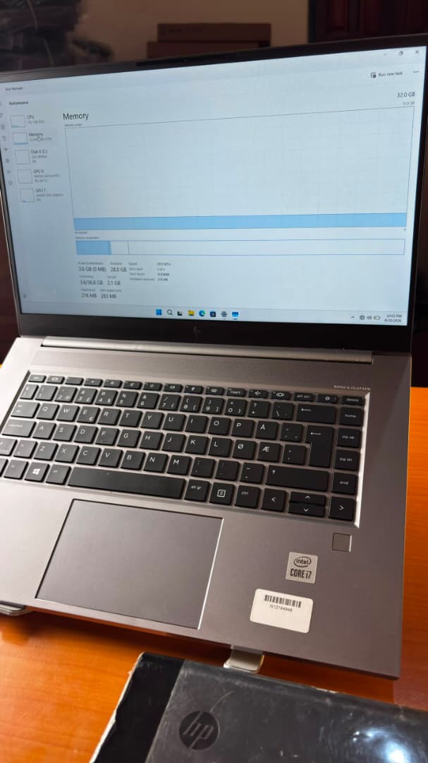 HP ZBook Create G7 15.6', Core I7-10TH,8GB Nvidia GoForce RTX 2070 Max-Q, , 32/512 - Image 4